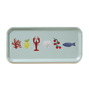 'Seaside Lunch'  Serving Tray - 32x15 cm - Seafoam