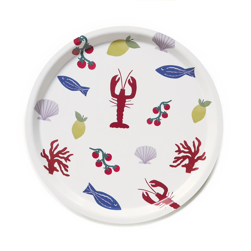 'Seaside Lunch'  Round Serving Tray - 31 cm
