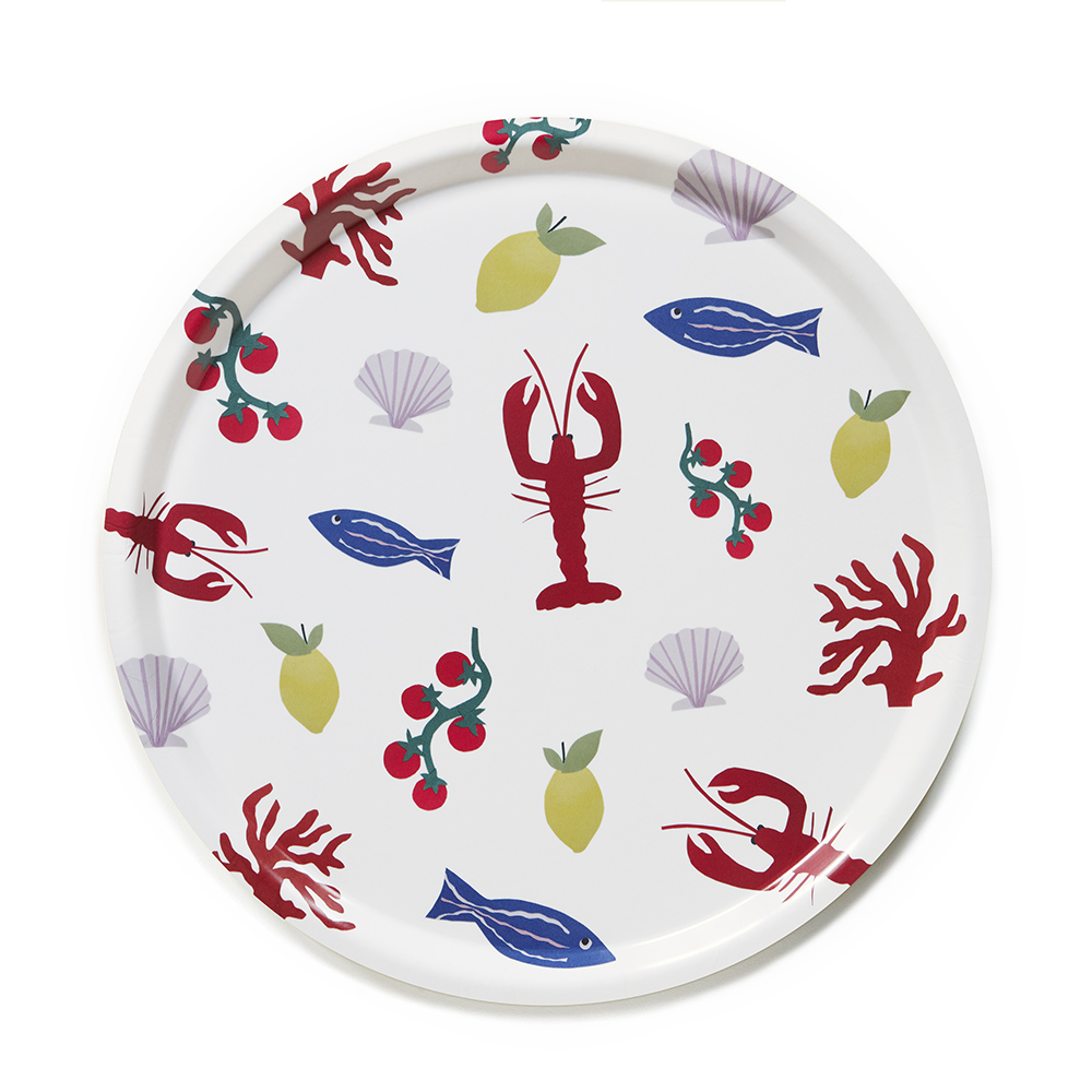 'Seaside Lunch'   Round Serving Tray - 38 cm