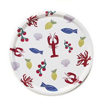 'Seaside Lunch'   Round Serving Tray - 38 cm