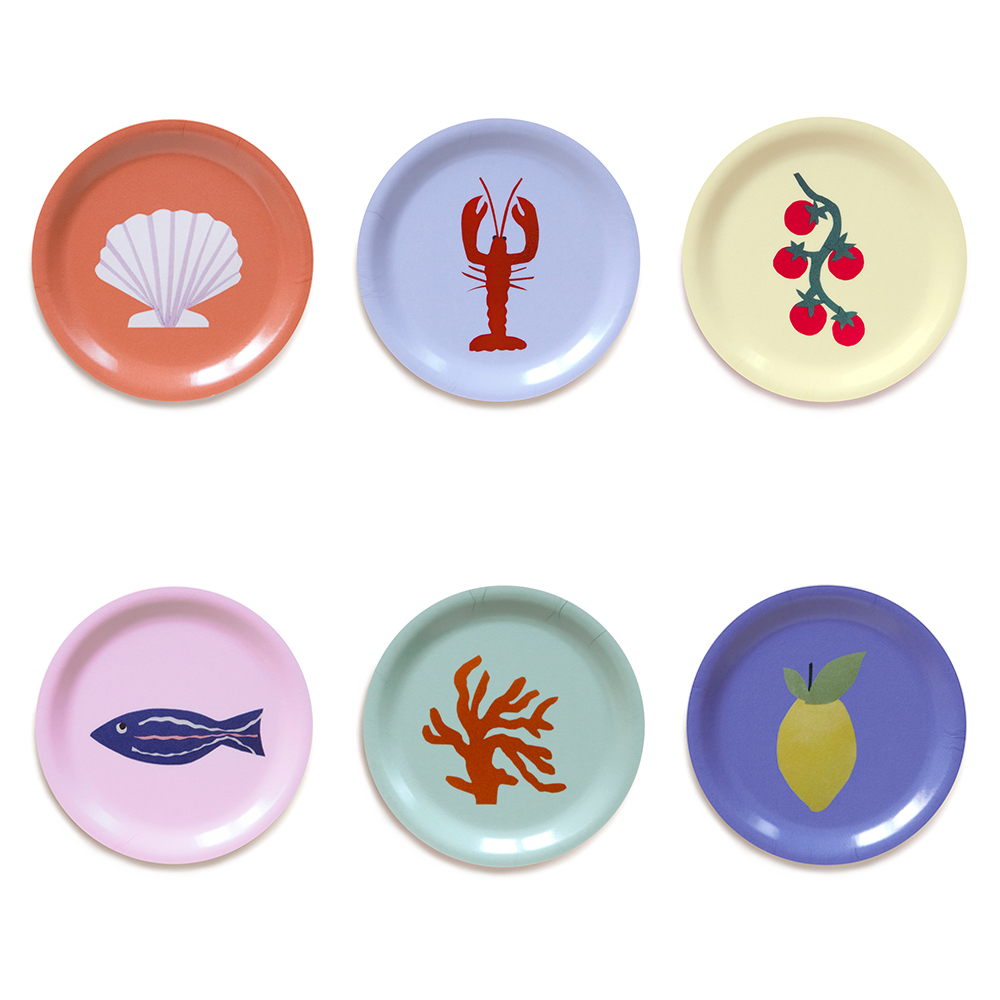 'Seaside Lunch'  Set of 6 Coasters - 11cm