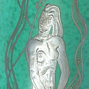 Wilhelm Kåge (Argenta 1955) Green Cylinder Vase with Classicist Motif 32 cm