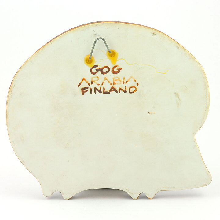 Gunvor Olin-Grönqvist (Arabia 1960s) White Hedgehog Wall Plaque 23 cm