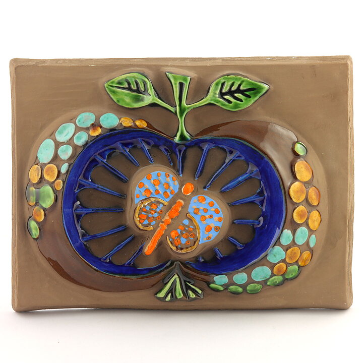 Annika Kihlman (1971) Wall Plaque with Apple and Butterfly 25 cm