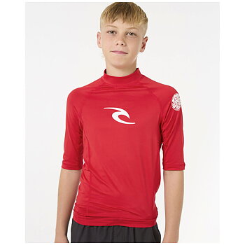 Rip Curl rashguard jr brand wave blue röd