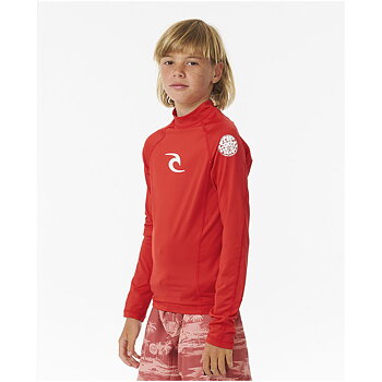Rip Curl rashguard jr brand wave red L/S 