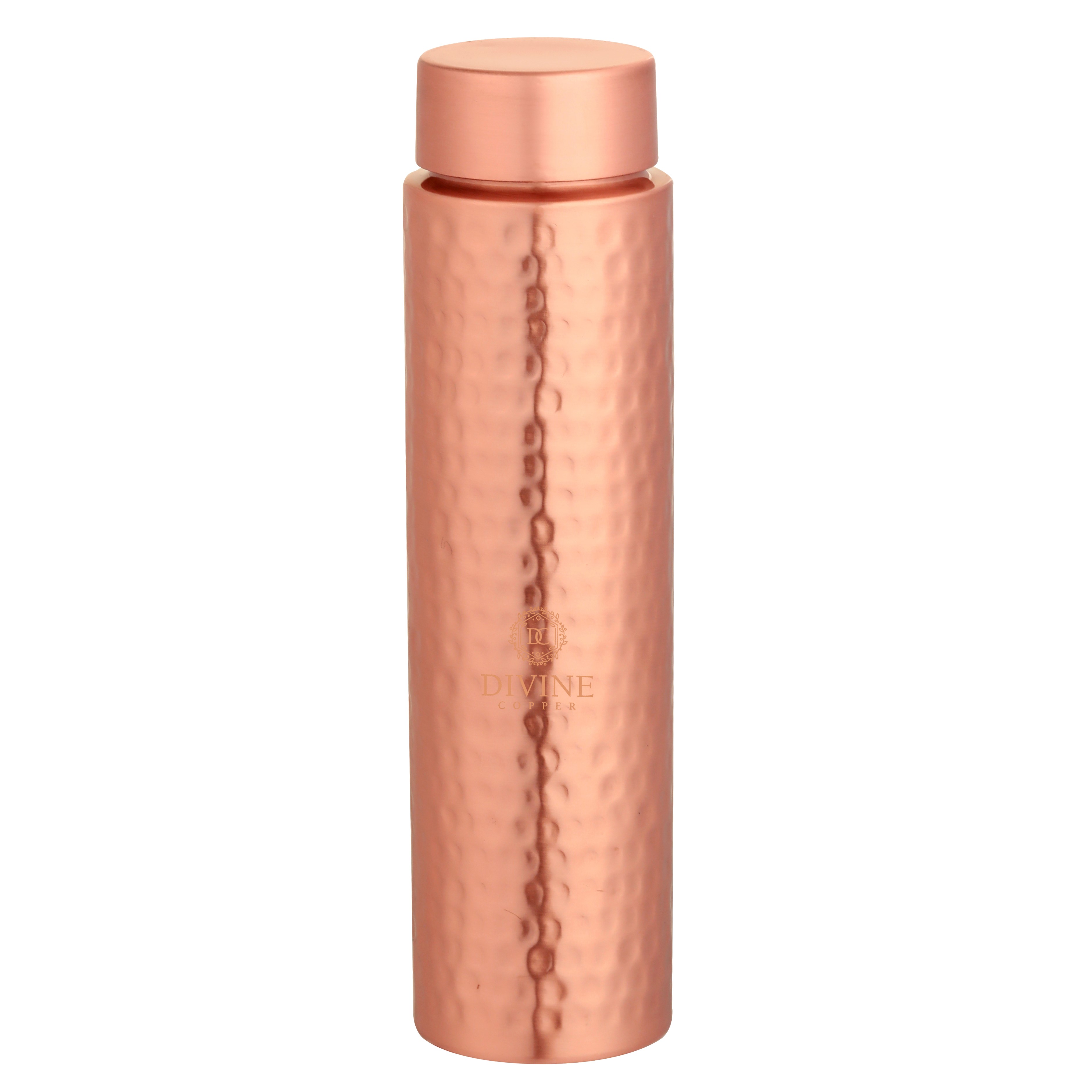 Copper Bottle Cylinder Hammered 500ml, Divine Copper