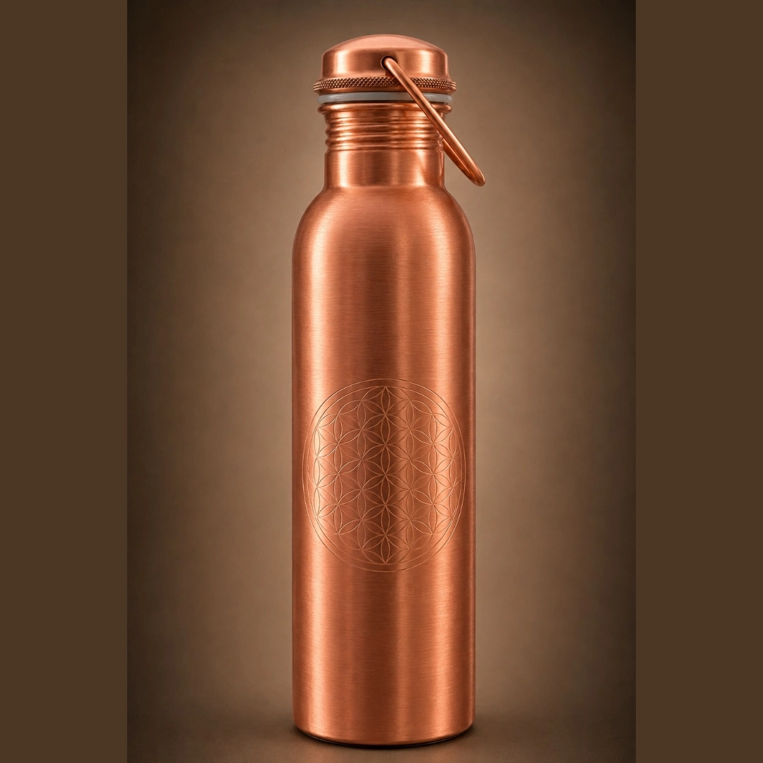 "Flower of Life" Copper Bottle with Handle, 750 ml, Copper Specialist - 2