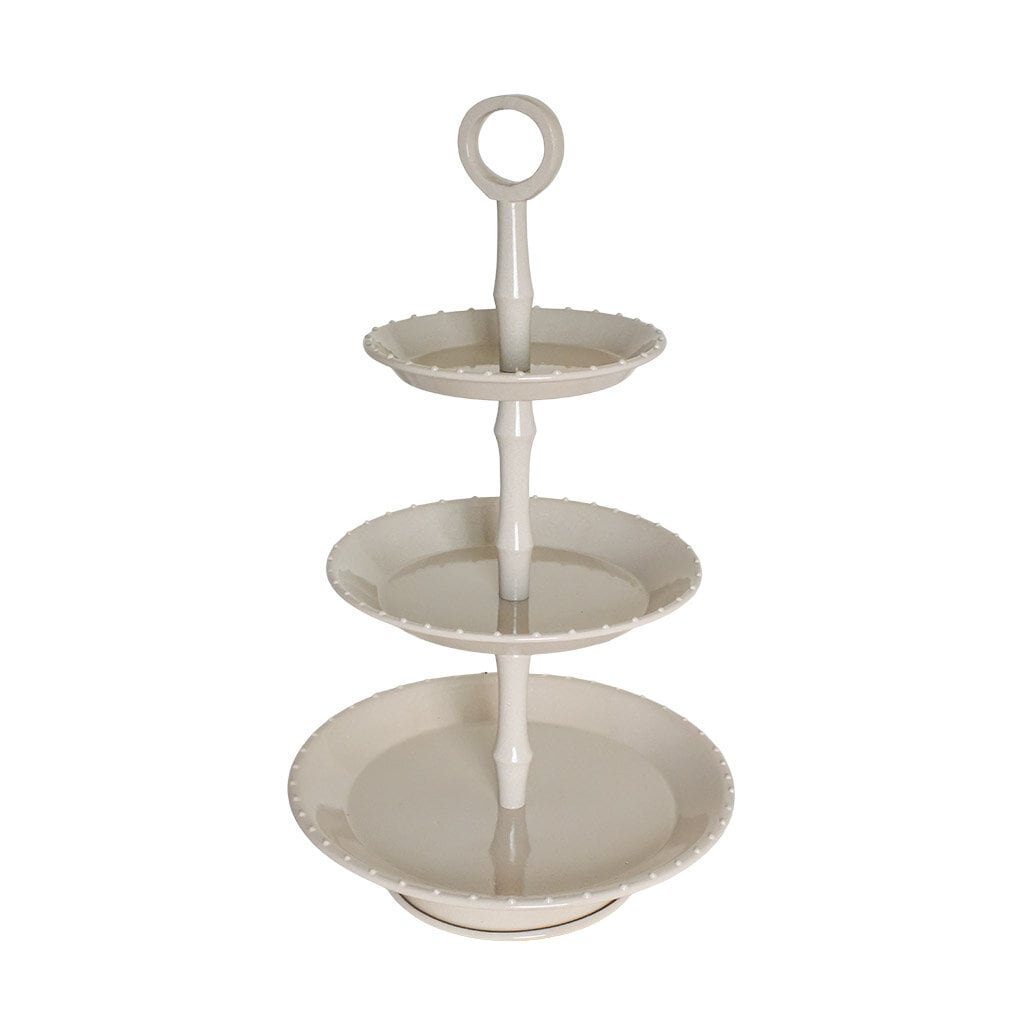 Våningsfat - Kakfat 3 våningar - Trevåningsfat - Beige - 38 cm - 4