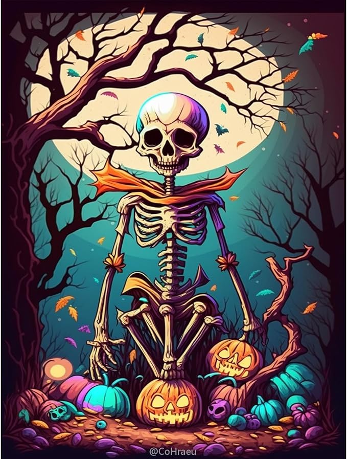 Halloween Skeleton, Noessa Diamond Painting