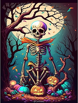 Halloween Skeleton, Noessa Diamond Painting