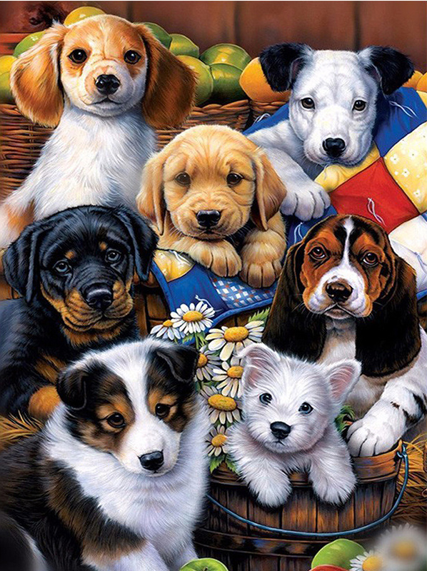 Puppies, Noessa Diamond Painting
