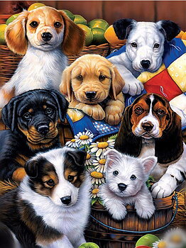 Puppies, Noessa Diamond Painting