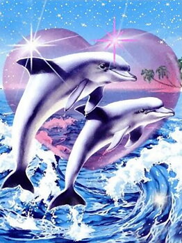 Dolphins in the Heart, Noessa Diamond Painting