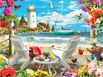 Balcony with a View, Noessa Diamond Painting