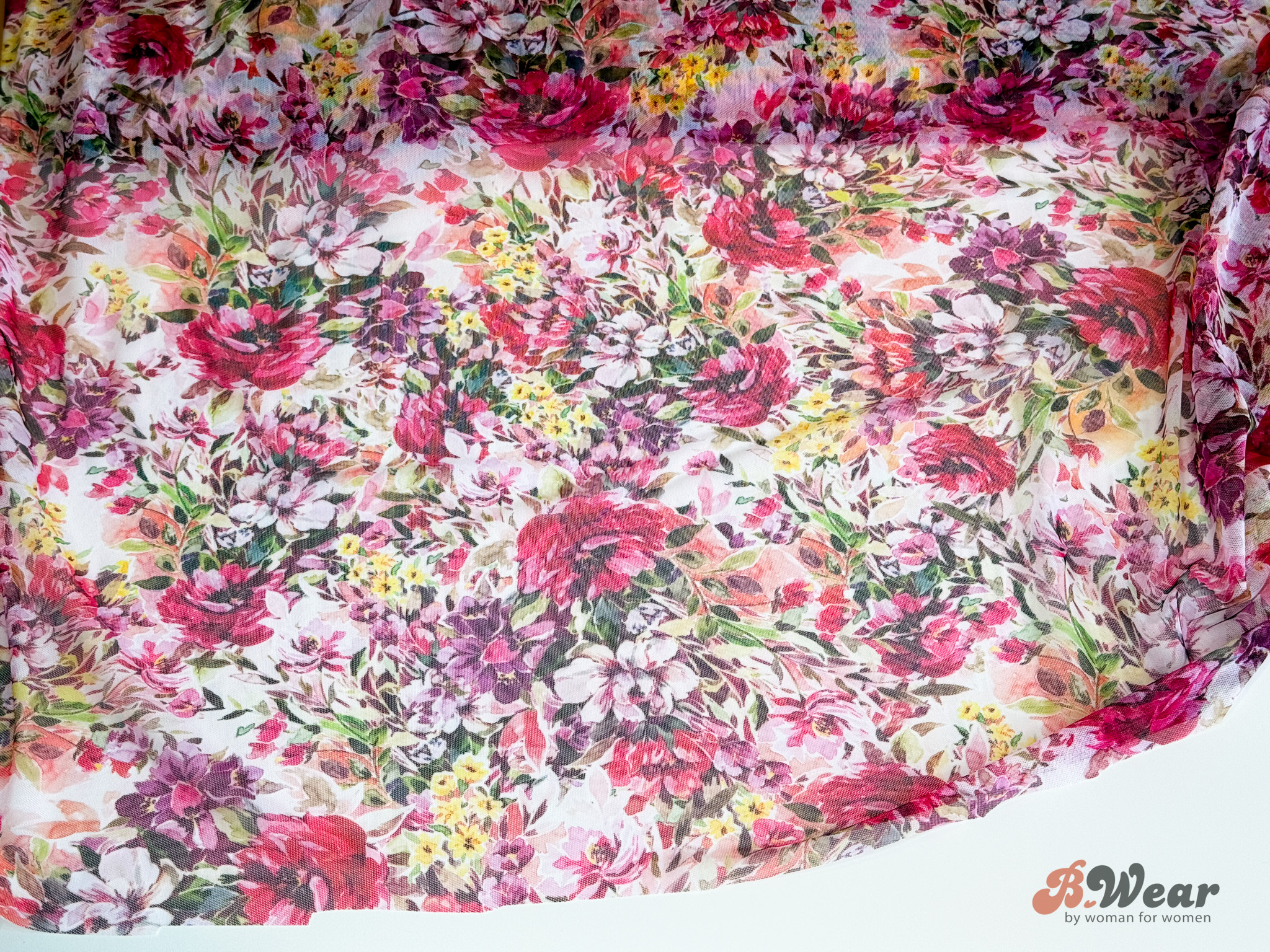 Floral stretch mesh