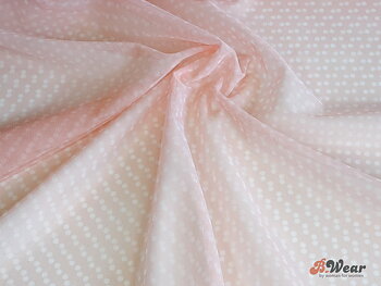 Soft bra tulle - Pale pink with white dots