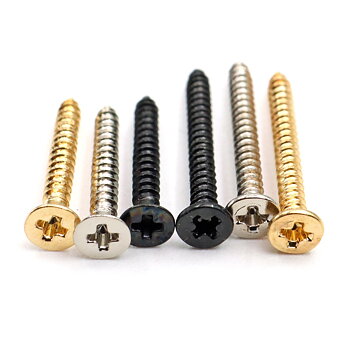 Humbucker Mounting Ring Screws (Chrome, Black & Gold)