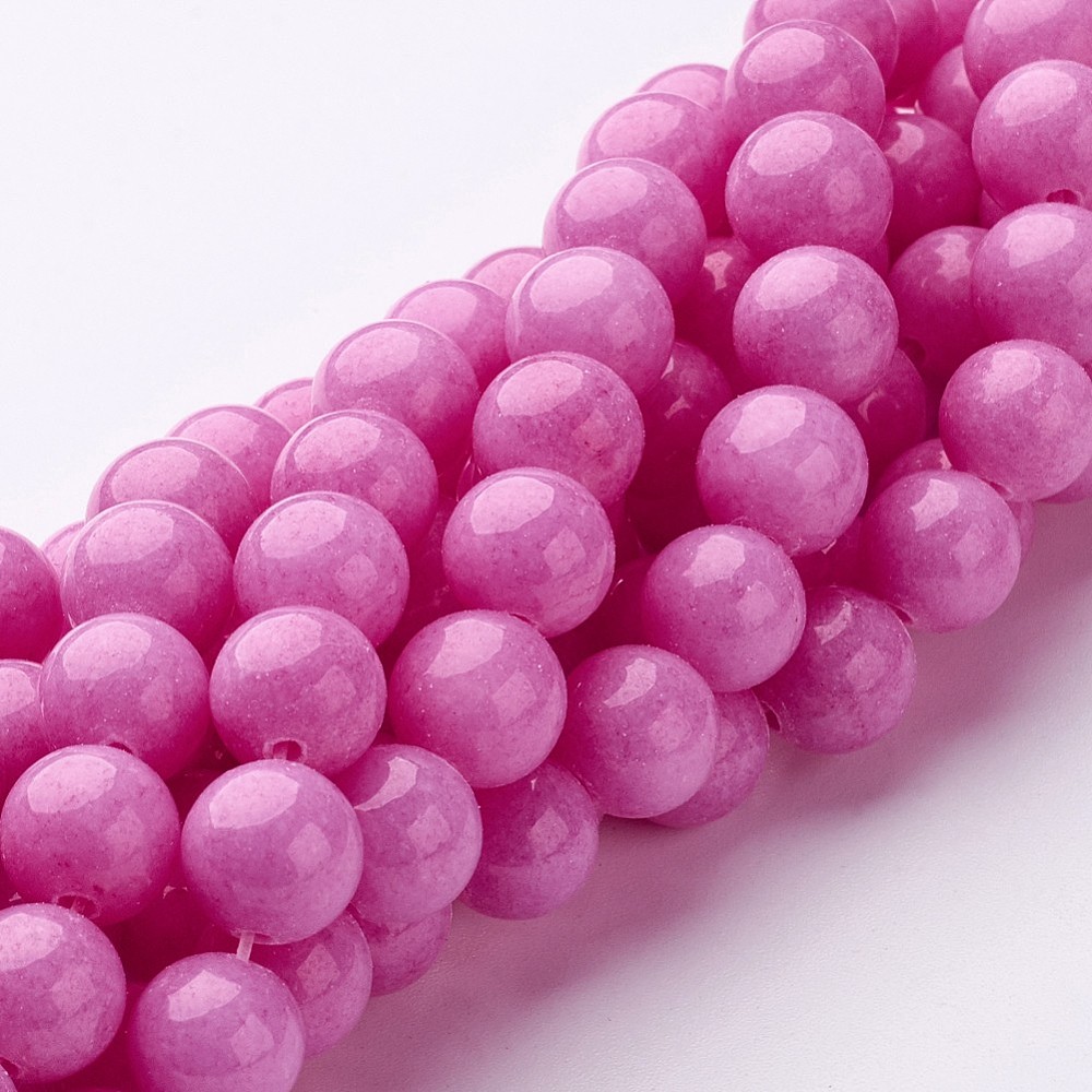 Malaysia jade rosa 8 mm färgad 1 sträng - 3
