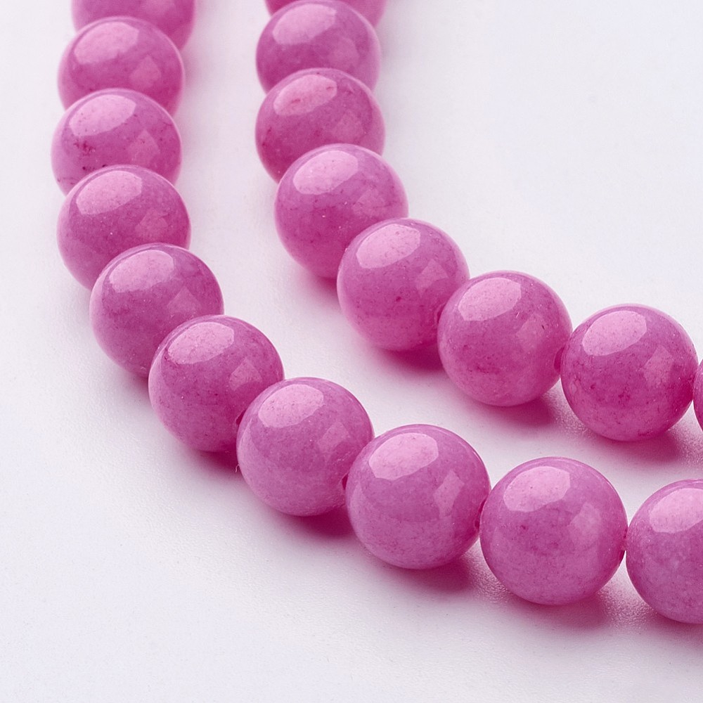 Malaysia jade rosa 8 mm färgad 1 sträng - 2