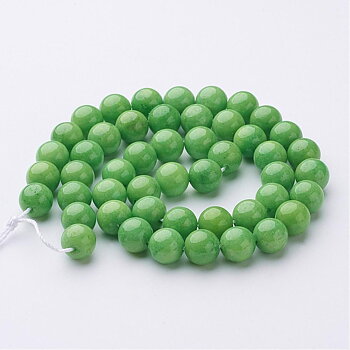 Malaysia jade grön 8 mm rund hel sträng