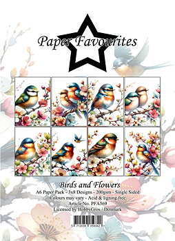 PP A6  paper Favourites -Birds and Flowers