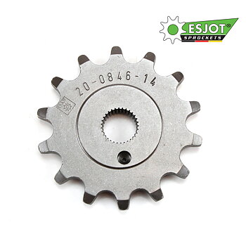 Sprocket front Mustang/Victoria 14 T. Esjot in highest quality. Made in Germany.
