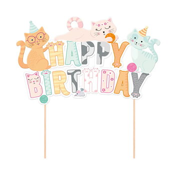 Cake topper "Happy Birthday" - Katter