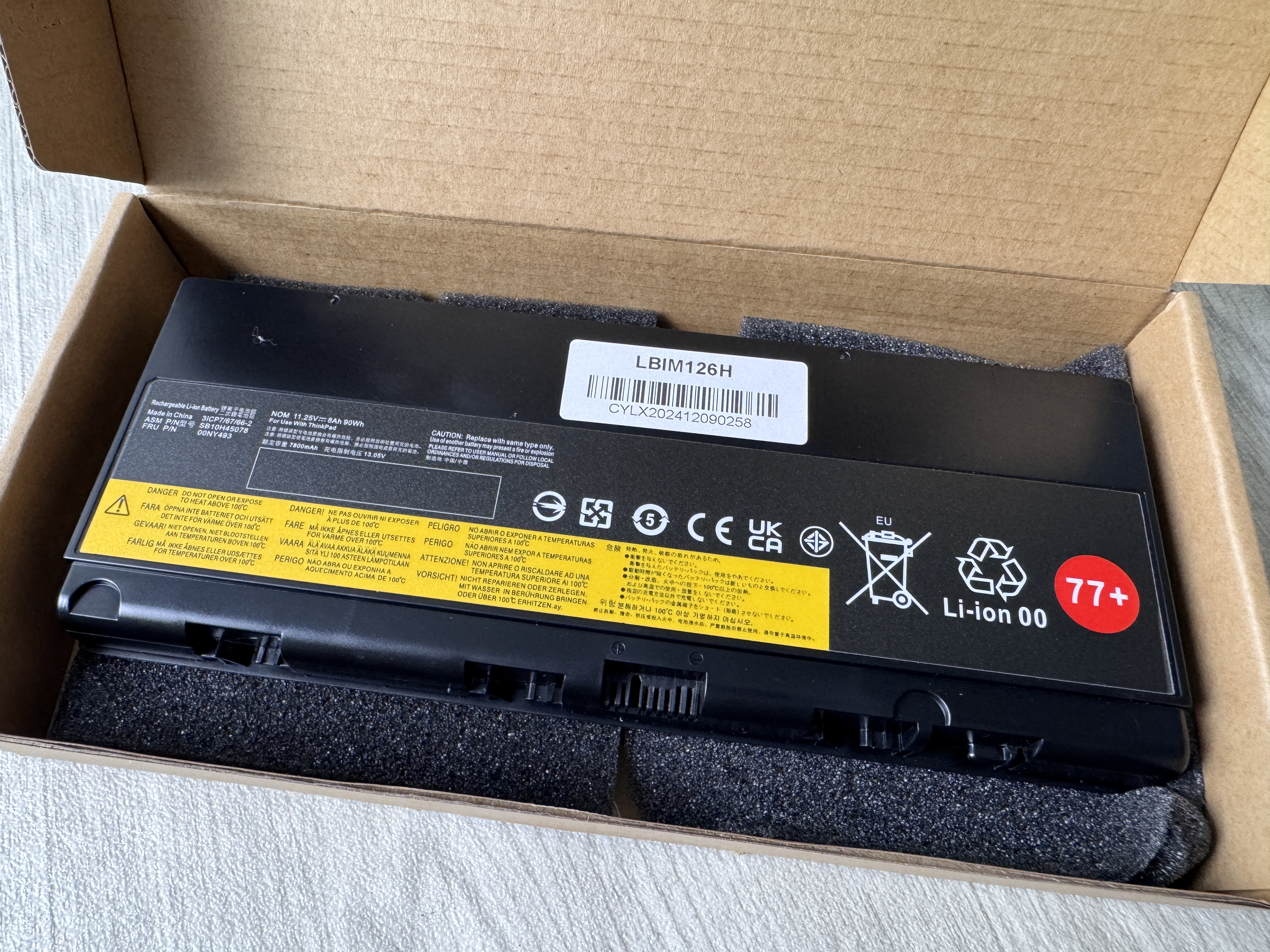 NY! Batteri Lenovo ThinkPad P50 P51 P52 8Ah 90Wh 00NY490
