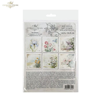 Set med 6st motiv med vårblommor