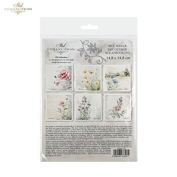 Set med 6 st olika motiv blommor