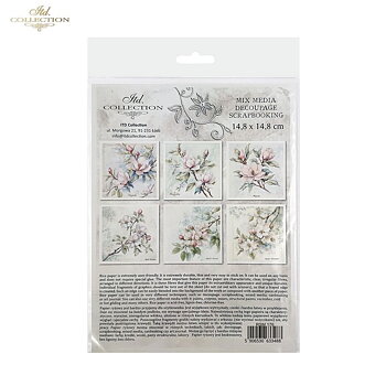 Set med 6 st olika motiv blommande trädgrenar