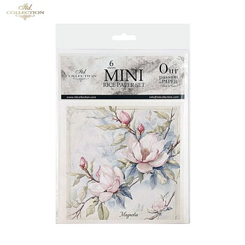Set med 6 st olika motiv blommande trädgrenar