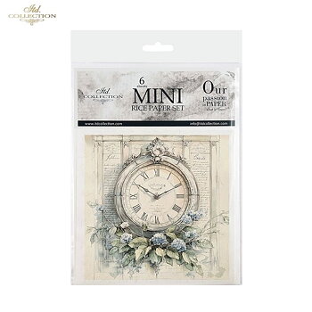 Set med 6 st olika motiv av klockor och blommor