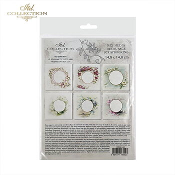 Set med 6 st olika motiv blommor med ramar