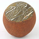 Börje Skohg (1976) Unique Stone with Abstract Silver Decor 10 cm