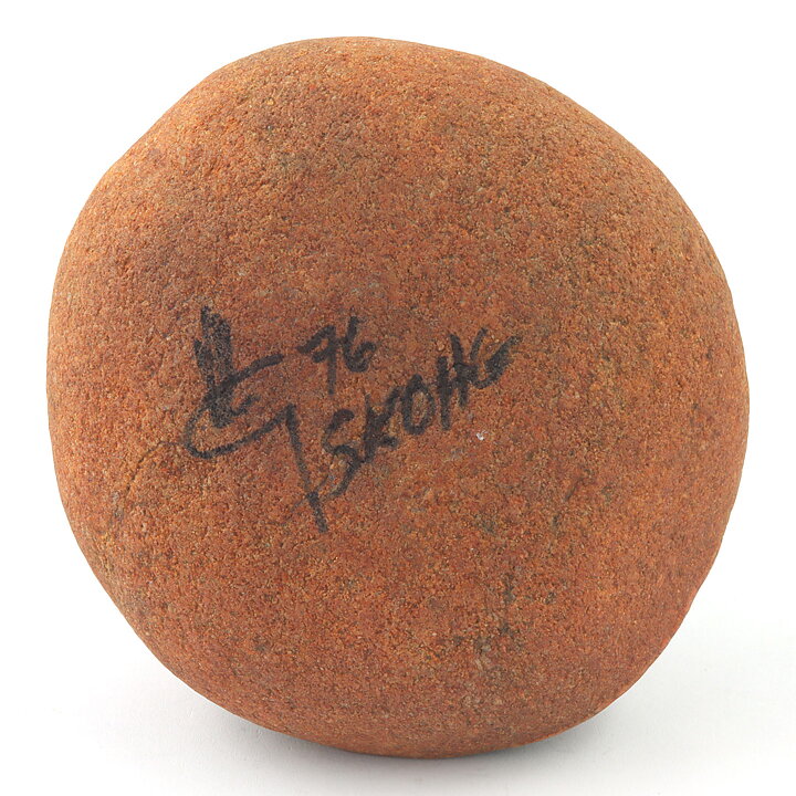 Börje Skohg (1976) Unique Stone with Abstract Silver Decor 10 cm