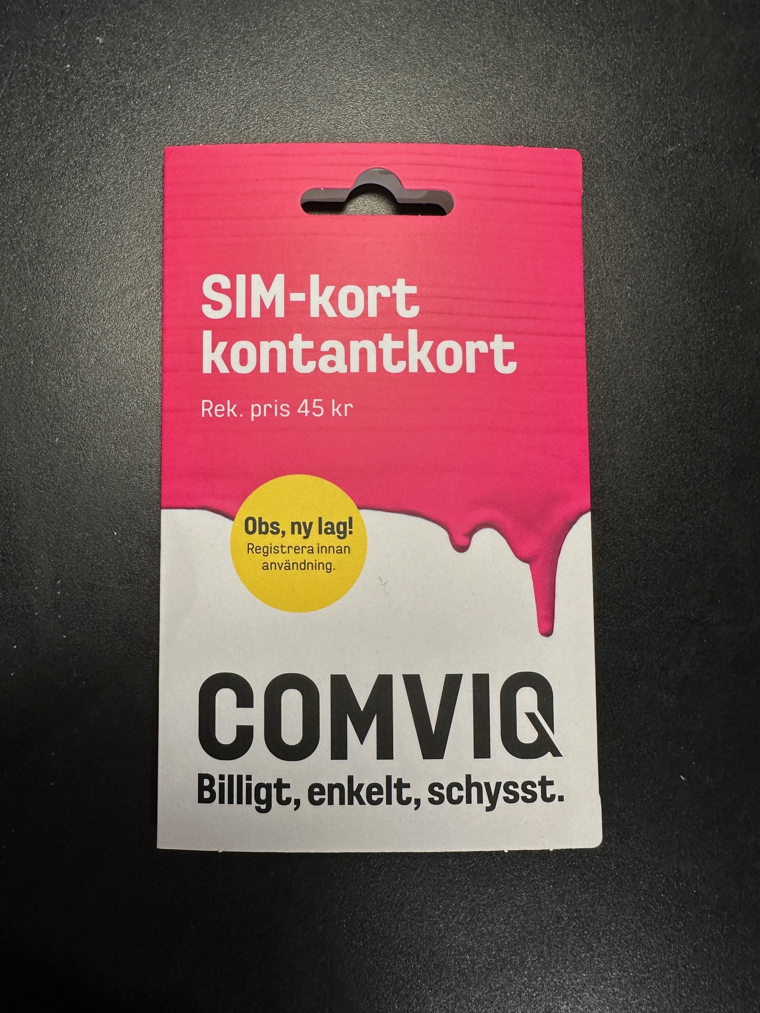 SIM-kort kontantkort Comviq