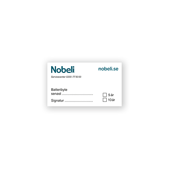 Dekal 85x50mm - Batteribyte