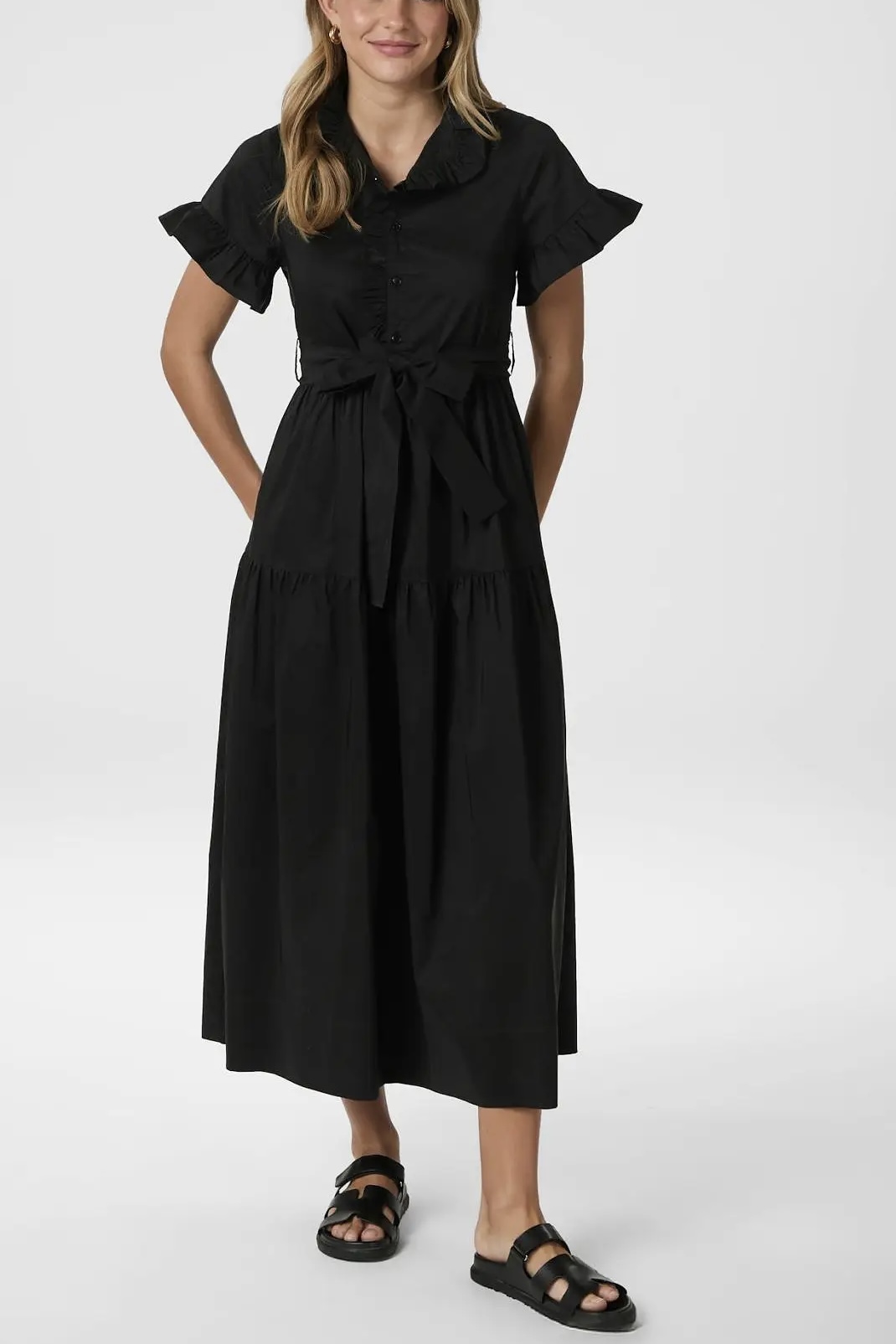 Neo Noir  - Nellie Poplin Dress Black