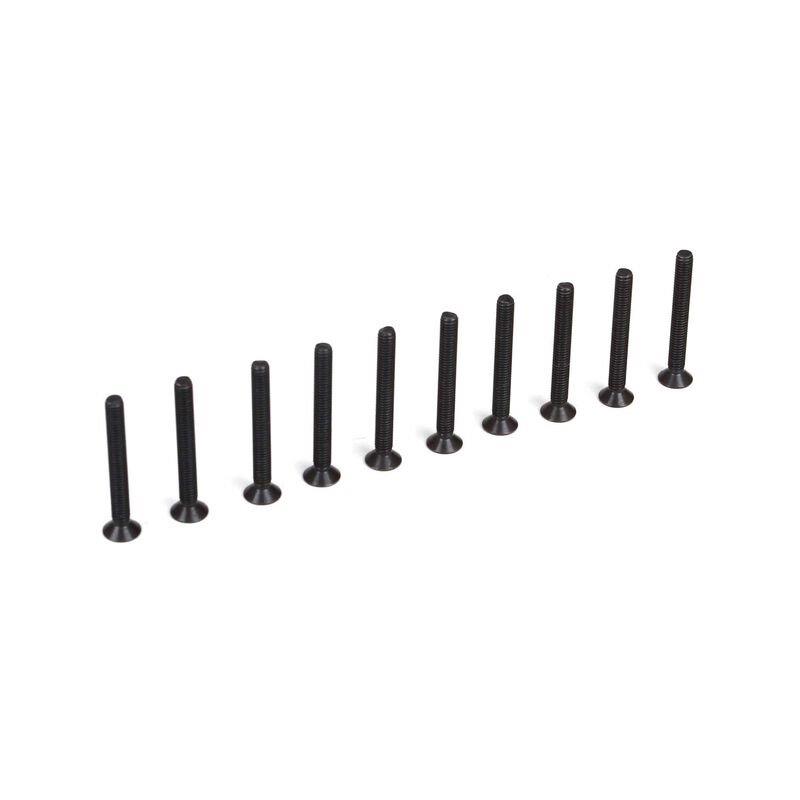 TLR Flat Head Screws, M3 x 25mm (10)