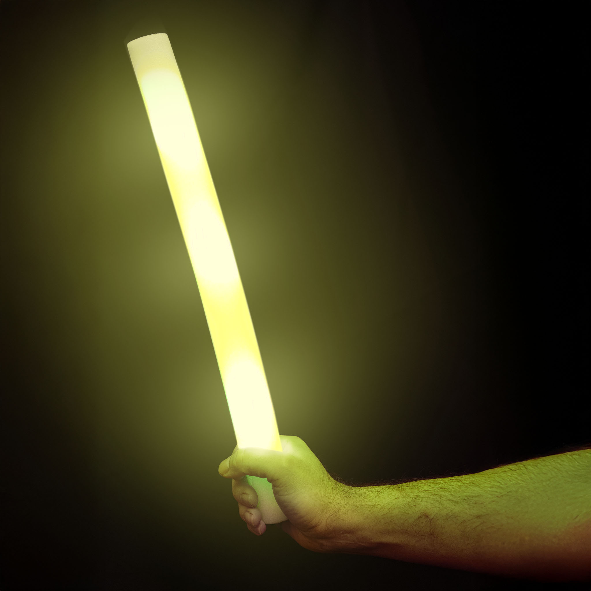 Lysende LED skumstav, 48 cm (Gul)