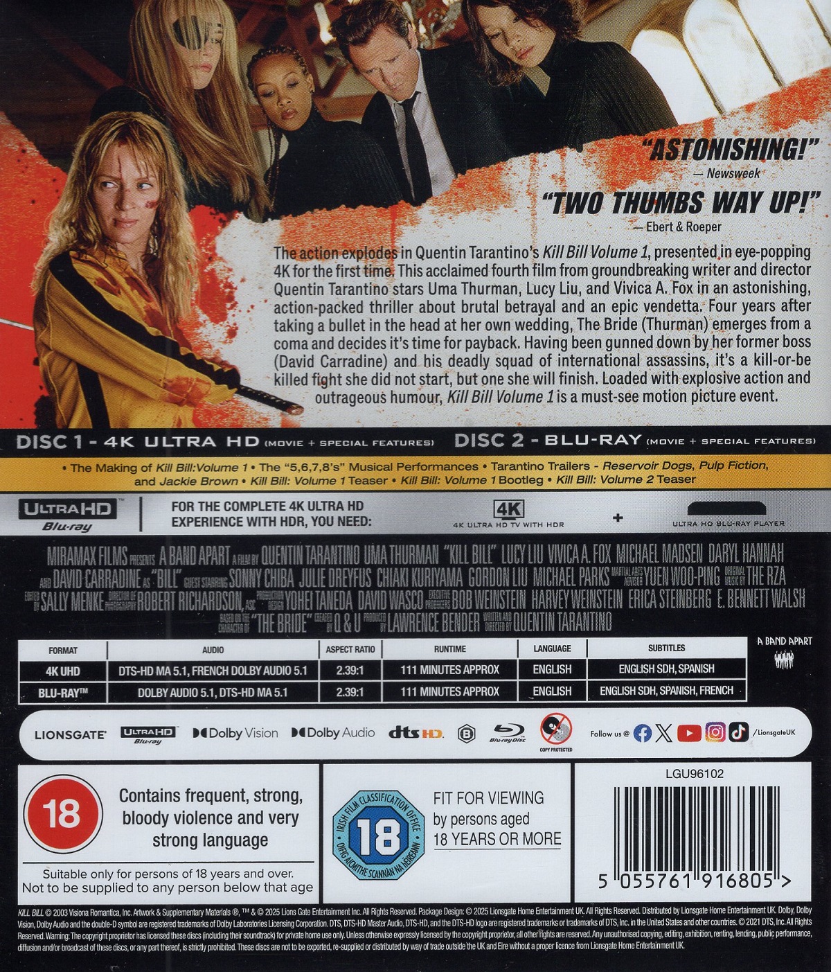 Kill Bill - Volume 1 (ej svensk text) (4K Ultra HD + Blu-ray) - 2