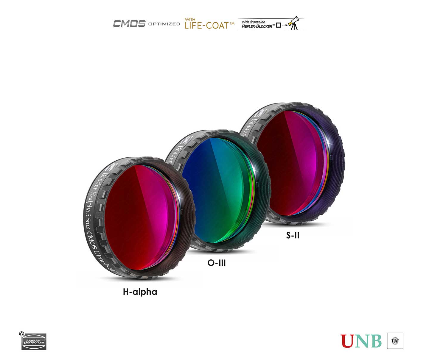 BAADER-PLANETARIUM SMALBANDSFILTER-SET - 3,5 NM / H-ALFA, O-III, S-II