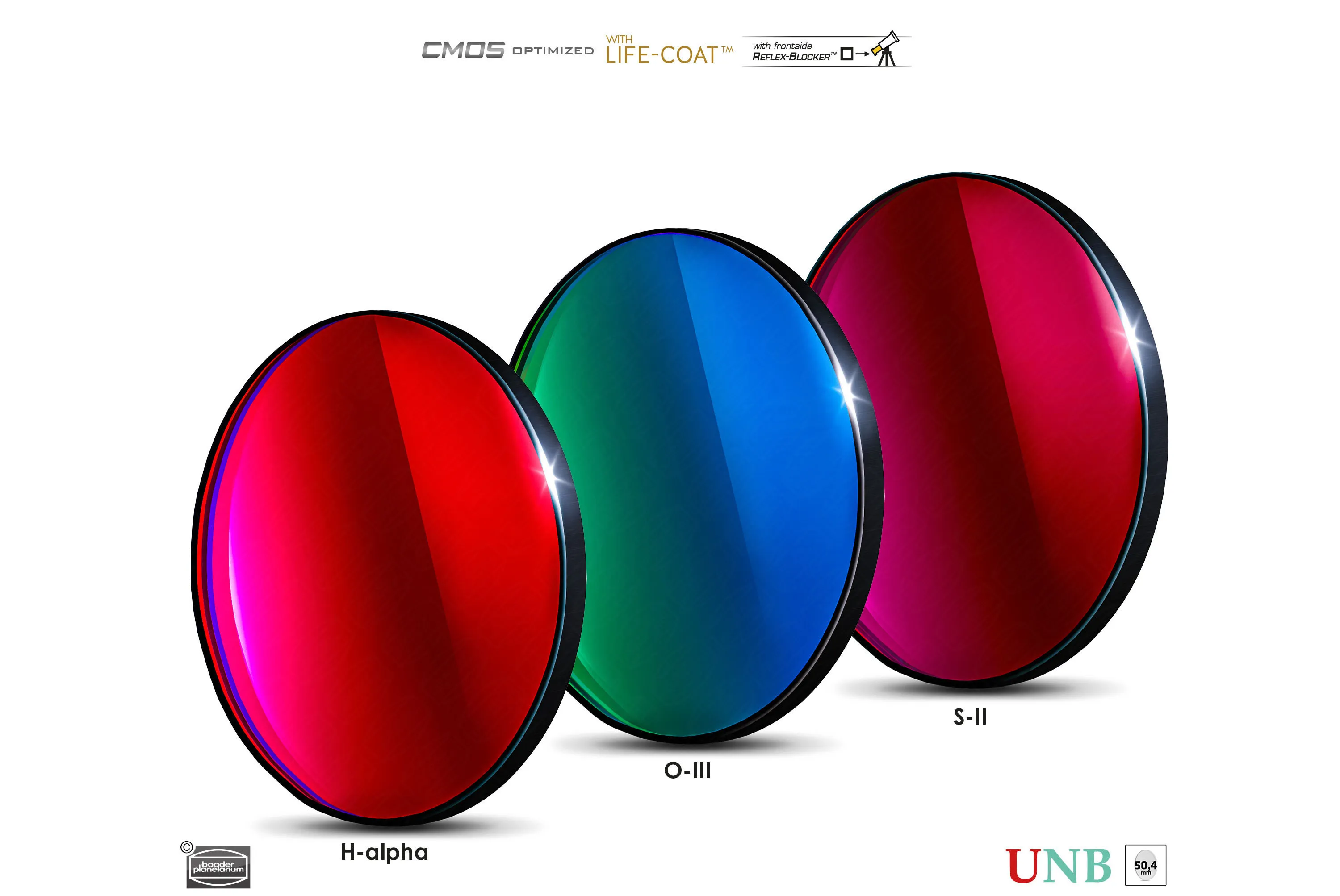 BAADER-PLANETARIUM SMALBANDSFILTER-SET - 3,5 NM / H-ALFA, O-III, S-II - 7