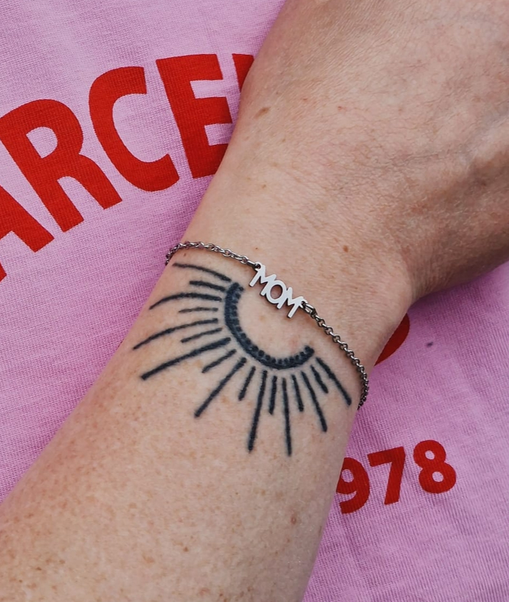 Bracelet "Mom" stålfärg