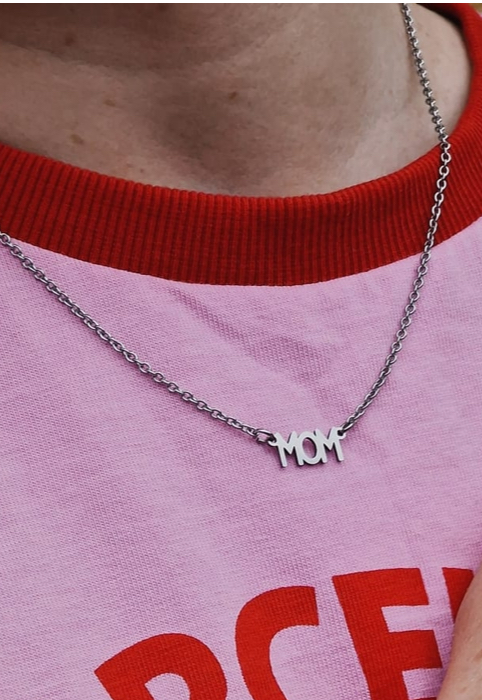 Necklace "Mom" steel colour 