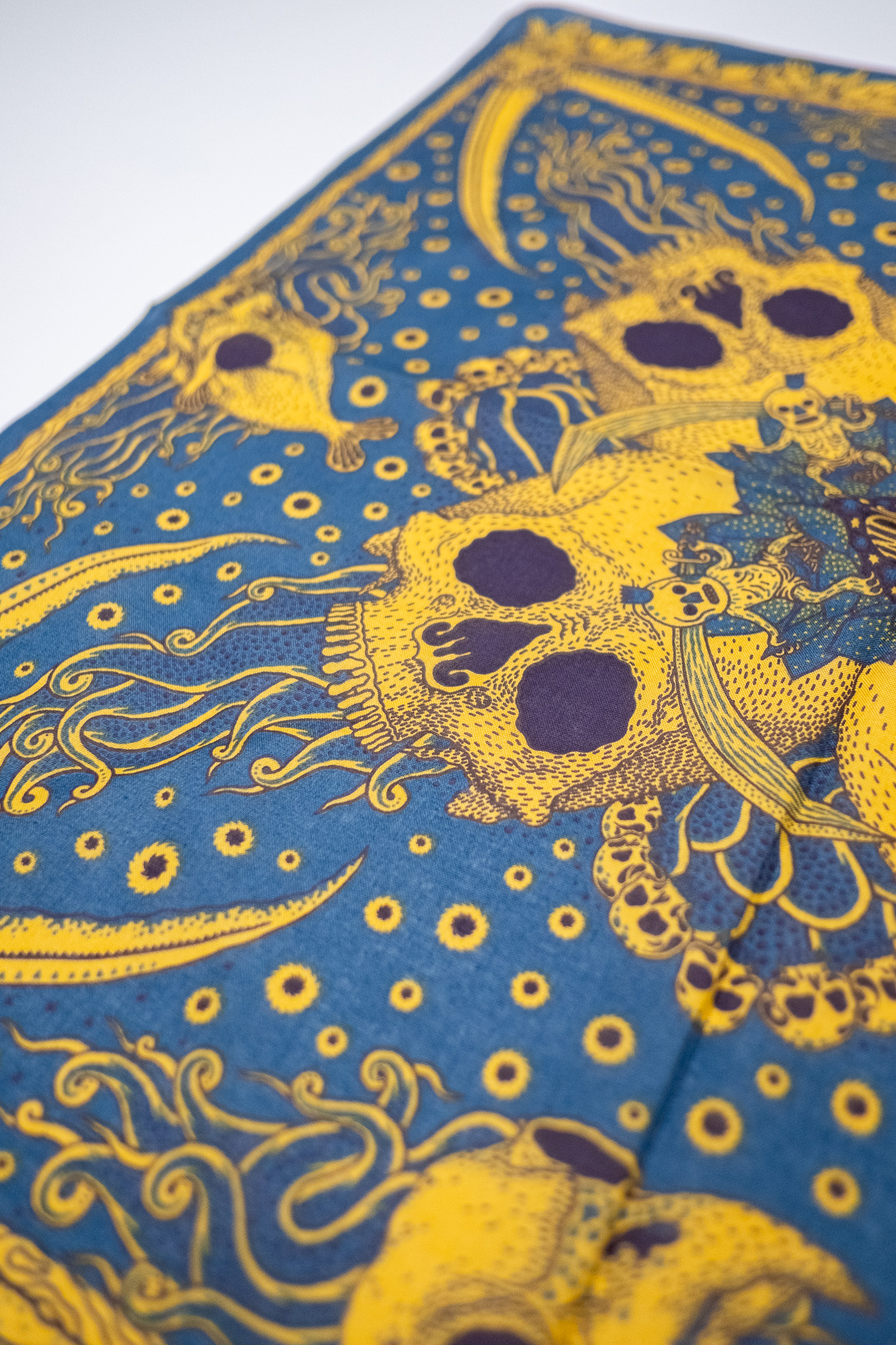 Indigofera - Skull Bandana Cotton Voile Blue - 6