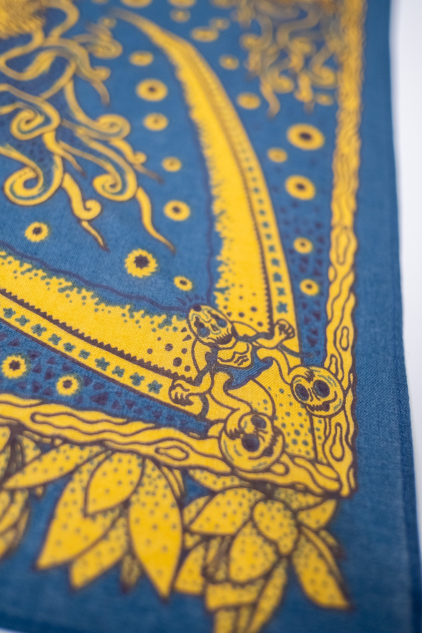 Indigofera - Skull Bandana Cotton Voile Blue - 8