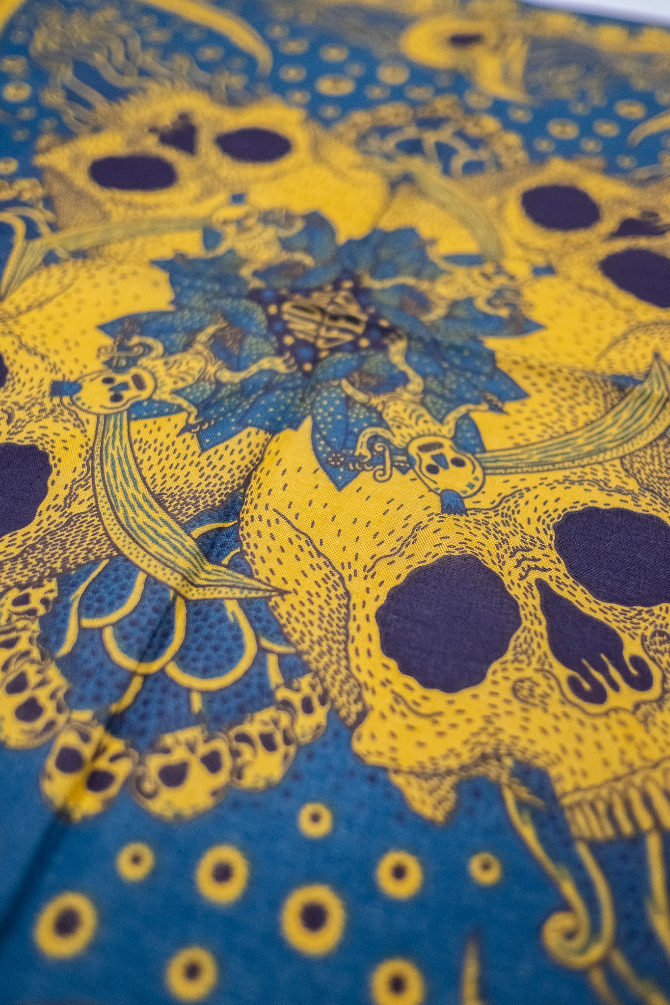 Indigofera - Skull Bandana Cotton Voile Blue - 7